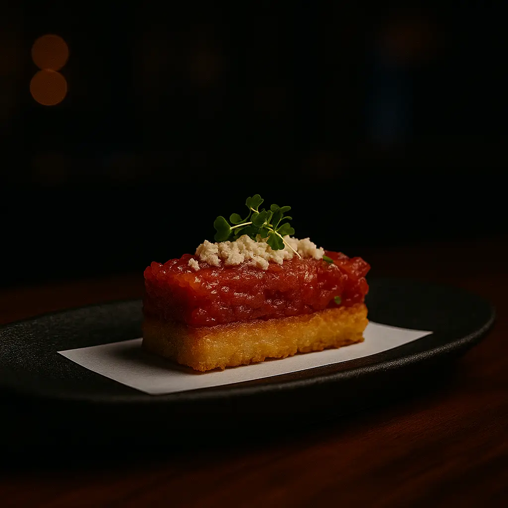 Crispy rice served at The Naisho Room