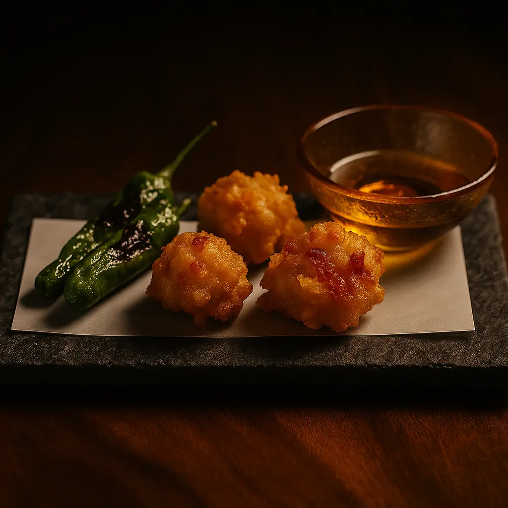 Shishito fritter served at The Naisho Room